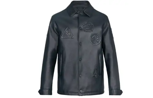 LOUIS VUITTON Leather Jacket Men's Black