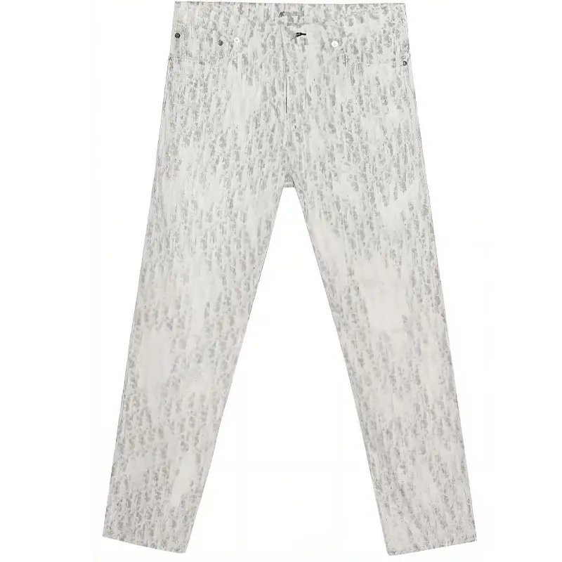 DIOR Quarterly New Products Jeans Men's White Moderate Slim Fit Pants