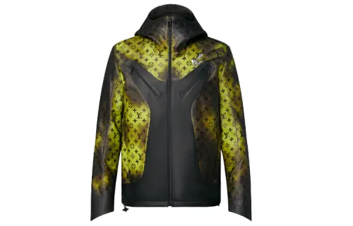 LOUIS VUITTON Leather Jacket Men's Yellow Black