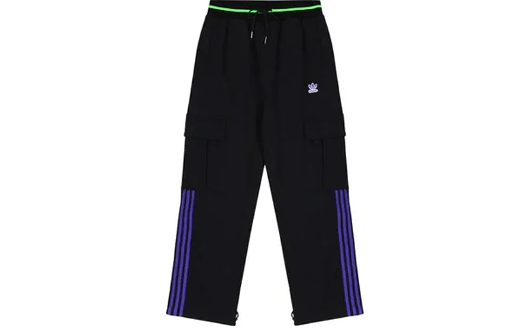 Adidas Originals X SANKUANZ Knitted Sweatpants Men's Black Moderate Straight Fit Pants