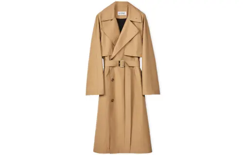 LOEWE Trench Coats Men's Caramel Lapel Moderate