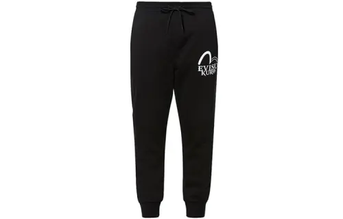 EVISU Straight Fit Pants Casual Pants Men's Black