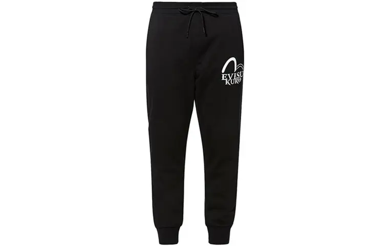 EVISU Straight Fit Pants Casual Pants Men's Black