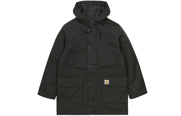 Carhartt WIP Parka Coats Men's Black Hooded Moderate
