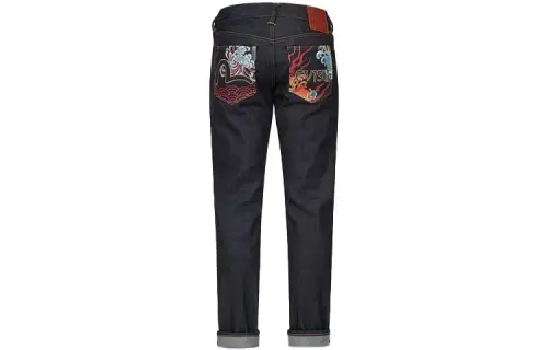 EVISU Contrasting-panel Jeans