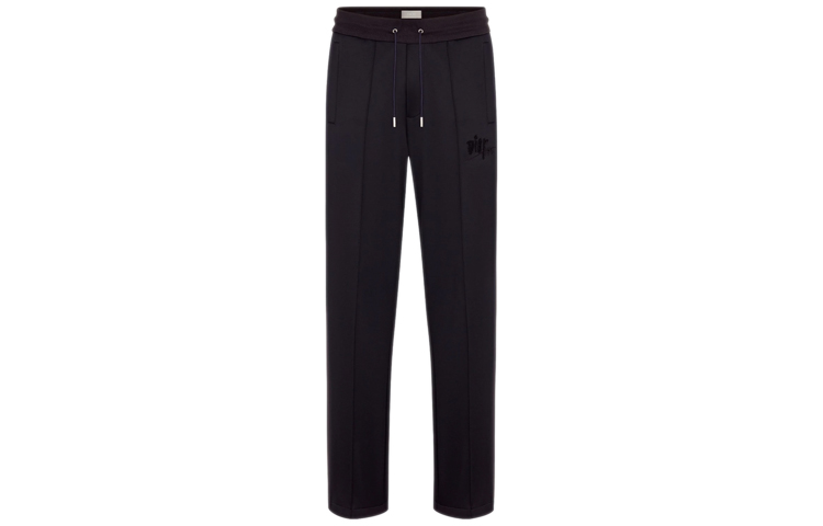 DIOR Quarterly New Products Knitted Sweatpants Men's Navy Moderate Straight Fit Pants