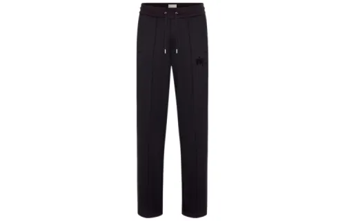 DIOR Quarterly New Products Knitted Sweatpants Men's Navy Moderate Straight Fit Pants