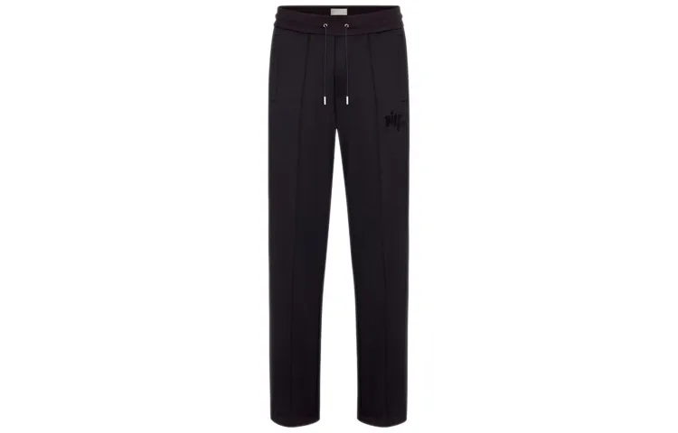 DIOR Quarterly New Products Knitted Sweatpants Men's Navy Moderate Straight Fit Pants