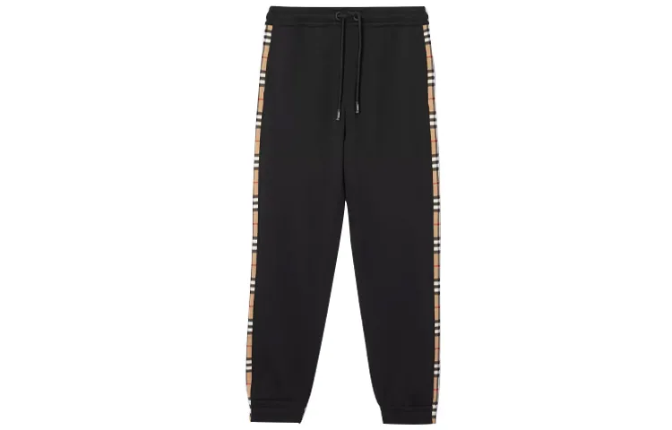 Burberry Vintage Check Panel Cotton Sweatpants