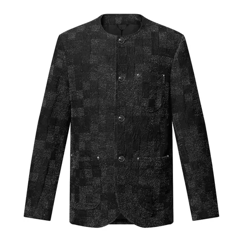 Louis Vuitton Denim Bouclette Collarless Jacket