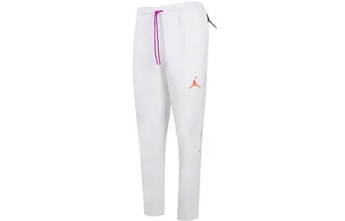 Jordan Knitted Sweatpants Men's White Moderate Skinny Pants