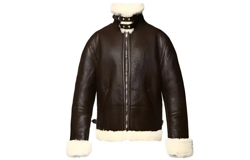 Vetements Leather Jackets Unisex Dark Brown Stand Collar Moderate