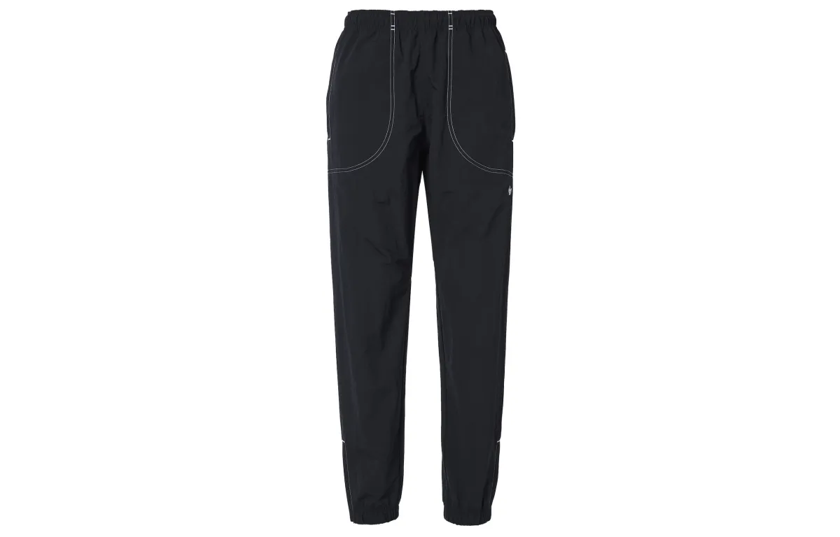 Adidas Originals Knitted Sweatpants Men's Black Moderate Cuffed Pants