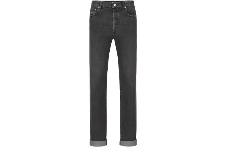 DIOR Quarterly New Products Jeans Men's Gray Moderate Slim Fit Pants