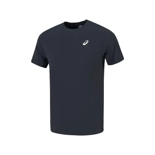 ASICS T Shirts Men's Black Crew Neck Moderate