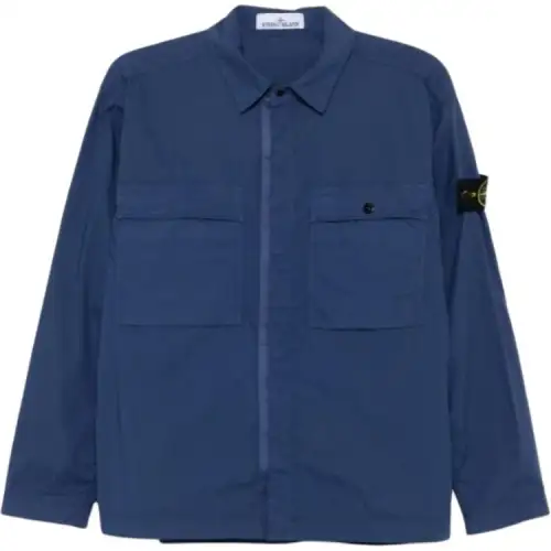STONE ISLAND Logo Patch Long Sleeved Overshirt