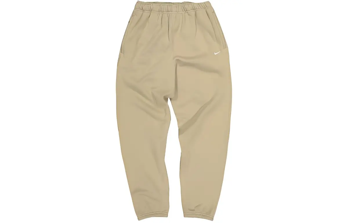 Nike Knitted Sweatpants Men's Khaki Moderate Straight Fit Pants