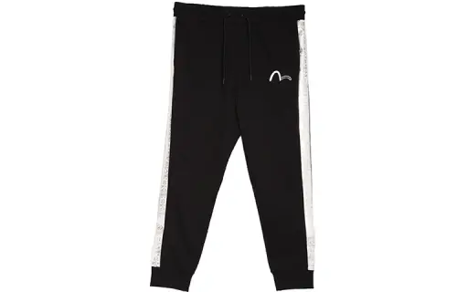 EVISU Straight Fit Pants Casual Pants Men's Black