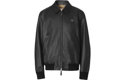 Burberry SS22 Leather Jacket Coat Men's Black