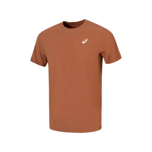 ASICS T Shirts Men's Orange Crew Neck Moderate