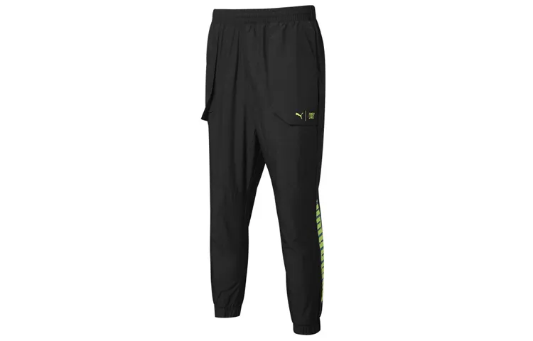 PUMA Knitted Sweatpants Men's Black Moderate Cuffed Pants
