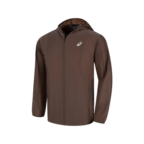 ASICS Jackets Men's Coffee Hooded Thin Other