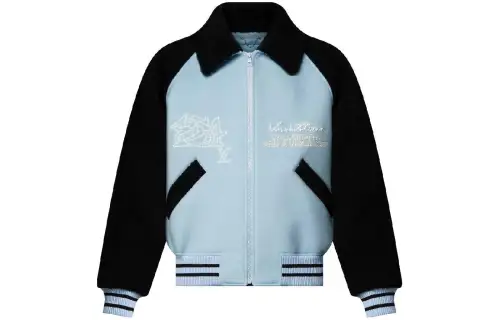 LOUIS VUITTON Shearling Wool Varsity Blouson