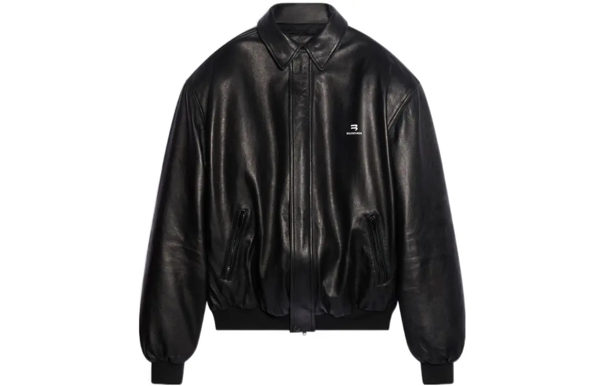 Balenciaga Leather Jacket Men's Black