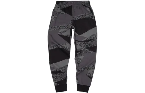 Li Ning BADFIVE Knitted Sweatpants Men's Black Camouflage Moderate Cuffed Pants