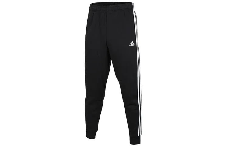 Adidas Knitted Sweatpants Men's Black Moderate Cuffed Pants