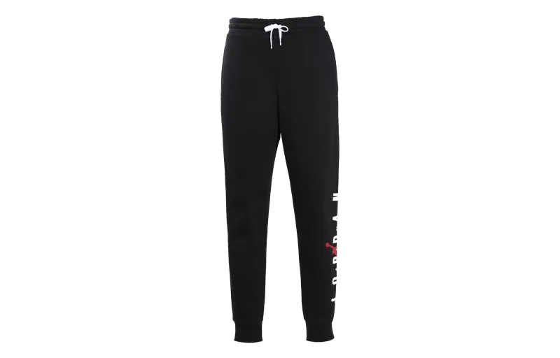 Jordan Air Letter Print Fleece Lined Casual Cuffed Long Knitted Sweatpants Men's Black