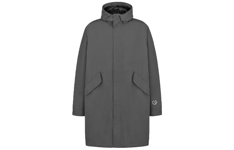 DIOR Quarterly New Products Parka Coats Men's Gray Hooded Moderate