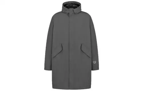 DIOR Quarterly New Products Parka Coats Men's Gray Hooded Moderate