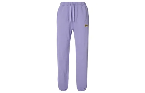 Drew House Solid Color Fleece Lined Letter Logo Pants Knitted Sweatpants Unisex Lavender