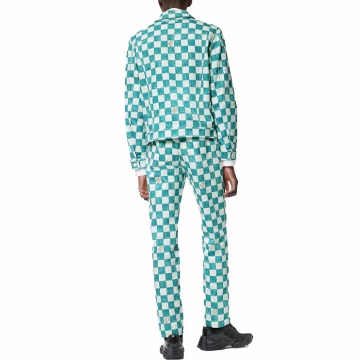 Мужская куртка Louis Vuitton из денима (зеленая) — фото 3