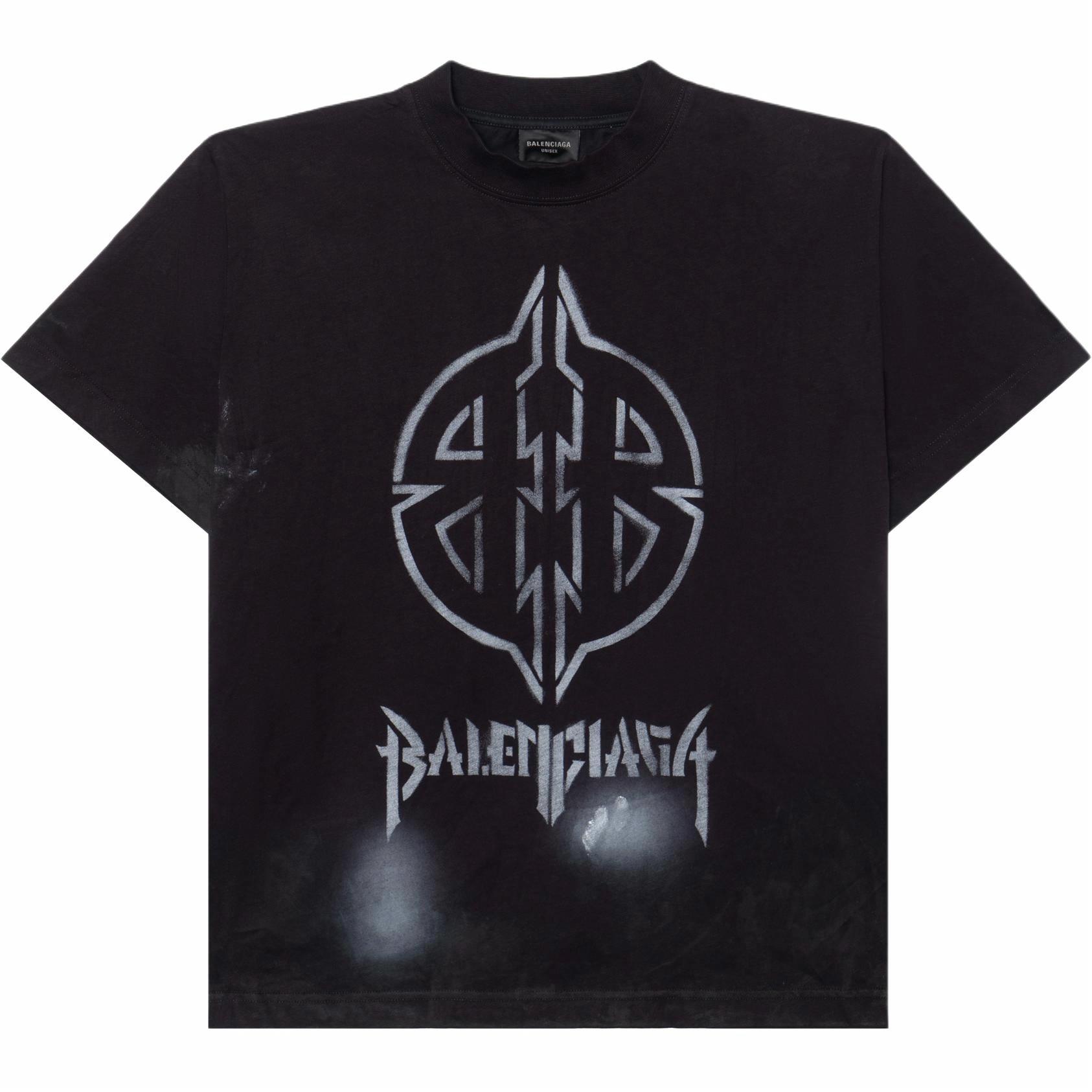 Мужская футболка Balenciaga SS24 Logo (черная)