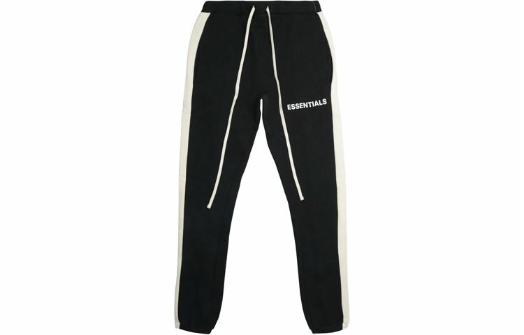 Мужские штаны Fear of God Essentials SS20 Side Stripe Sweatpants (черные)