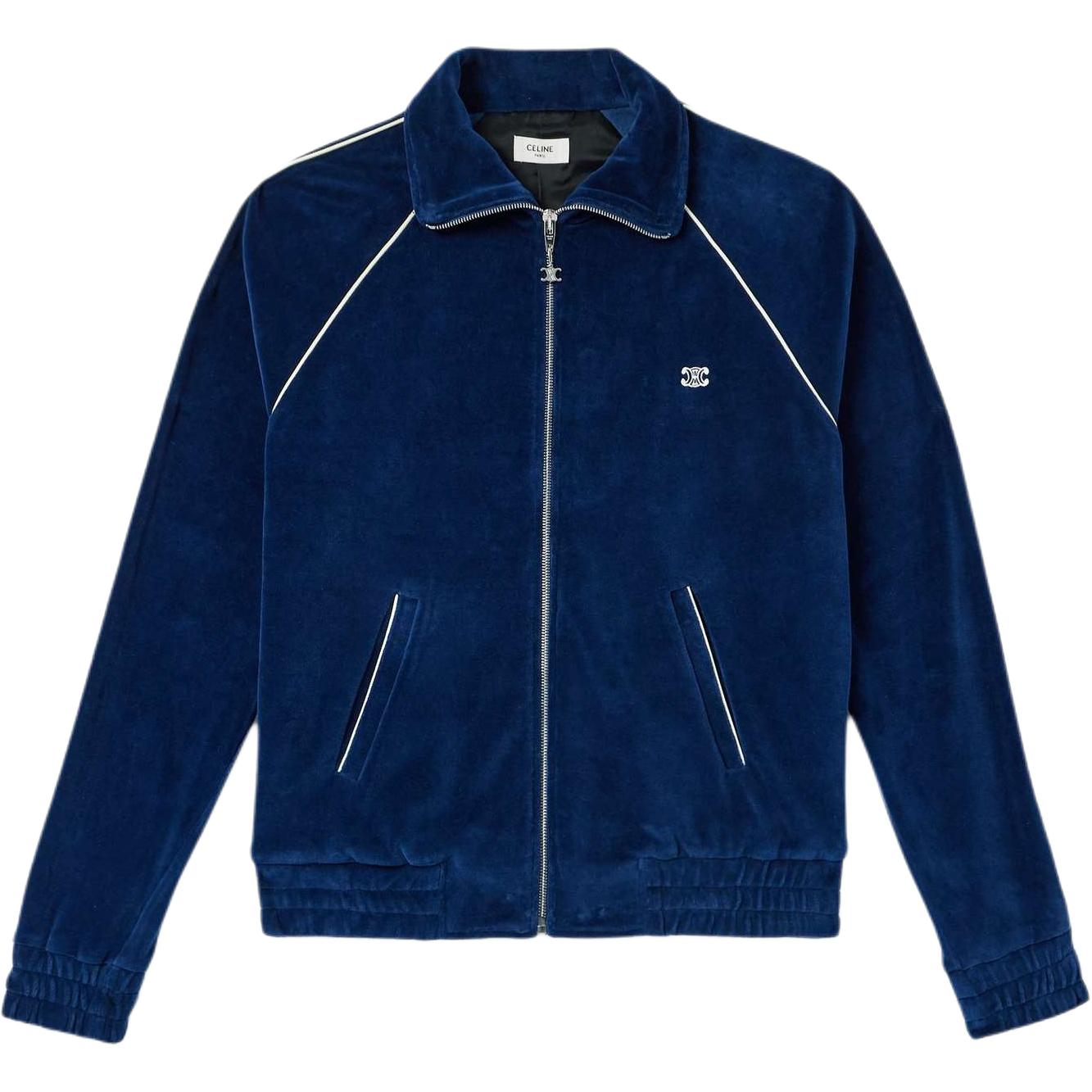 CELINE Triomphe Tracksuit Jacket In Velvet Jersey