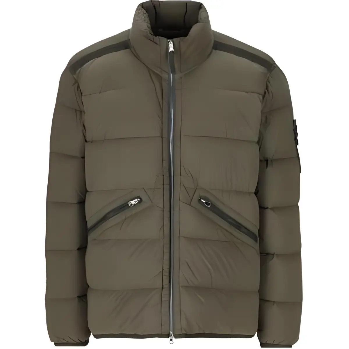 STONE ISLAND High Neck Zip Up Coat