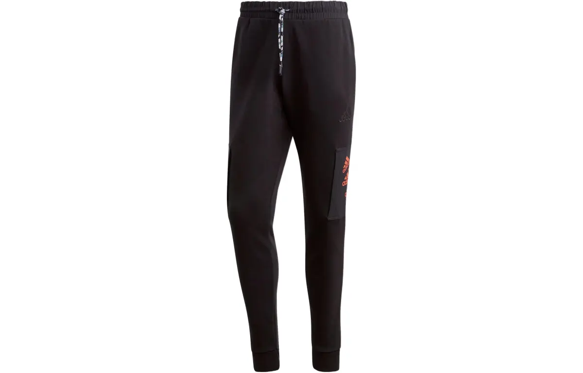 Adidas Knitted Sweatpants Men's Black Moderate Cuffed Pants