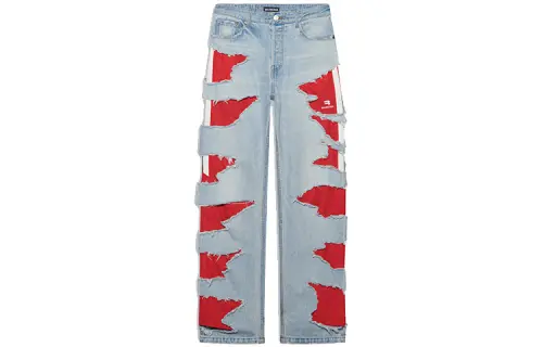 Balenciaga Jeans Men's Blue Moderate Wide Leg Pants