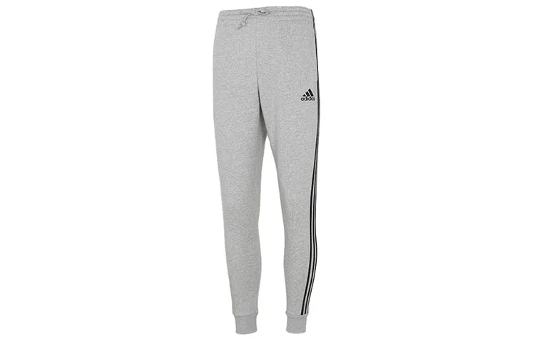 Adidas Knitted Sweatpants Men's Gray Thickened Cuffed Pants