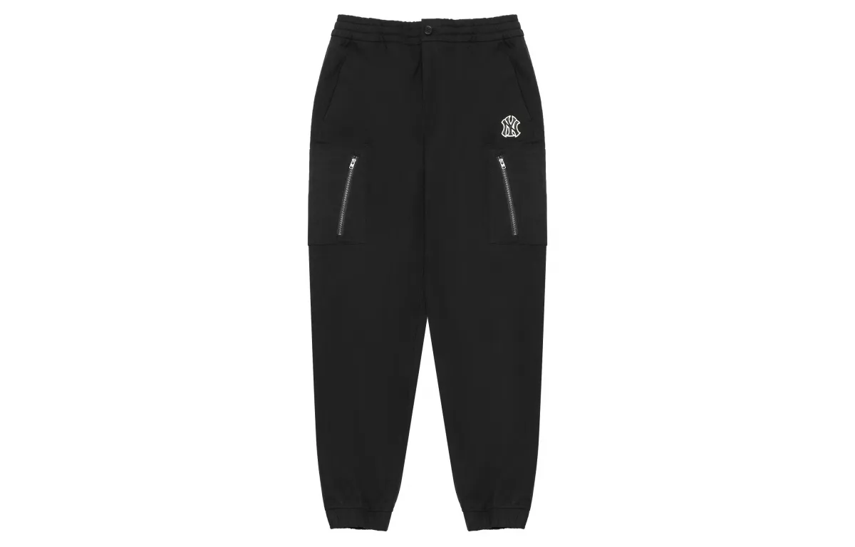 MLB Knitted Sweatpants Unisex Black Moderate Cuffed Pants