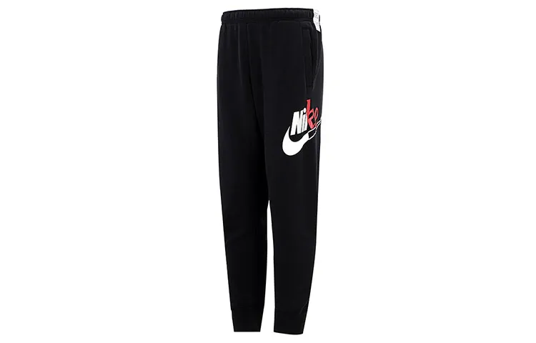 Nike Fleece Lined Thermal Elastic Cuff Knitted Sweatpants Men's Black
