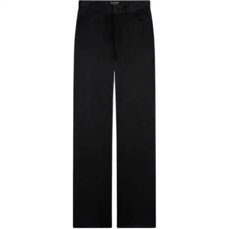 Balenciaga Casual Pants Men's Black Moderate Straight Fit Pants
