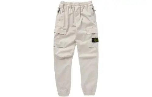 STONE ISLAND Logo Patch Tapered Cargo Trousers