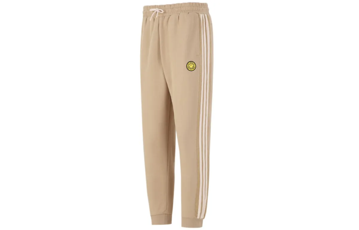 Adidas Knitted Sweatpants Men's Khaki Moderate Cuffed Pants