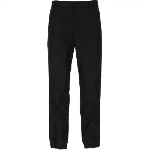 PRADA Knitted Sweatpants Men's Black Moderate Cuffed Pants