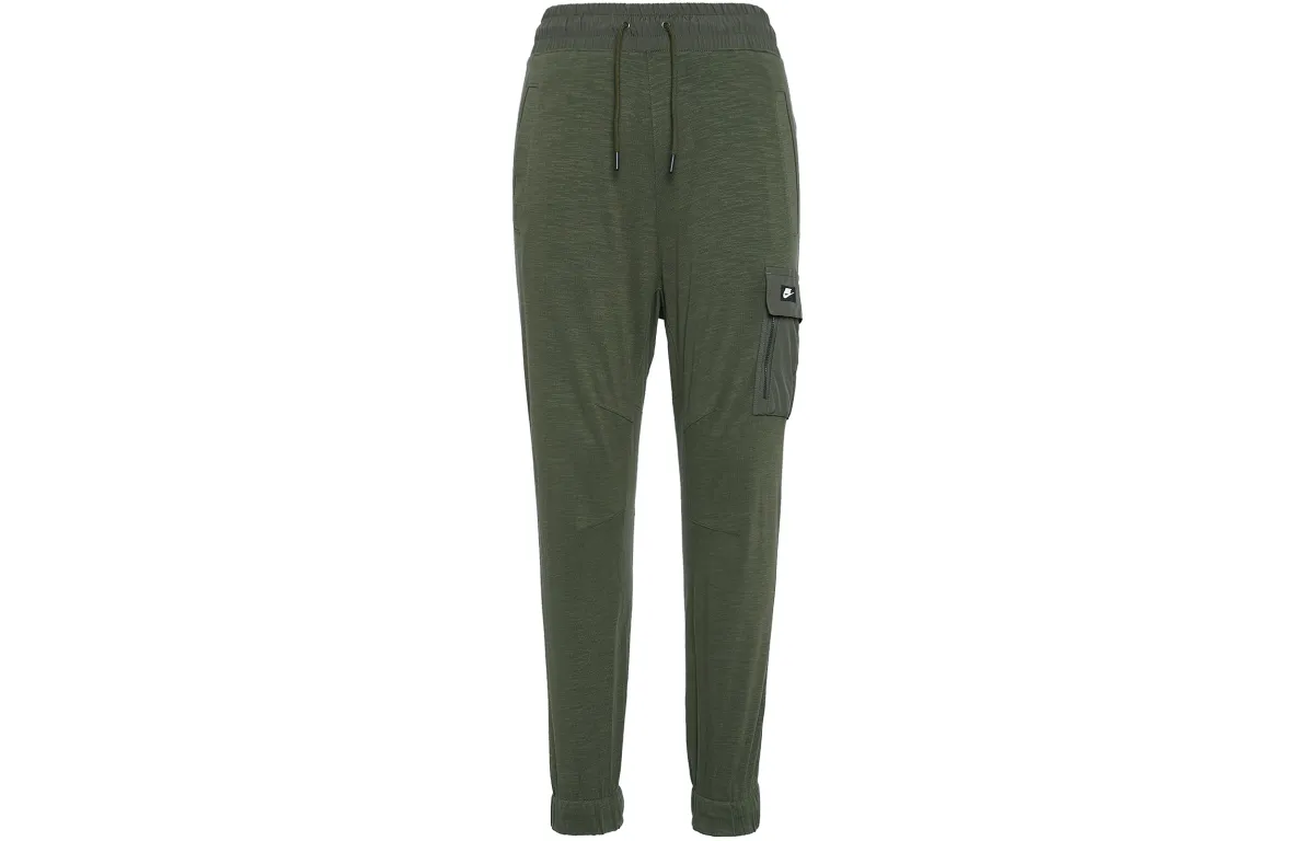 Nike Knitted Sweatpants Men's Green Moderate Cuffed Pants