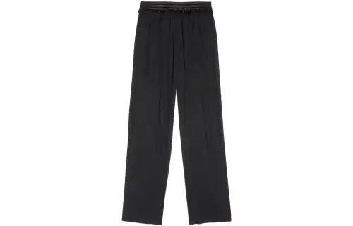 Balenciaga Knitted Sweatpants Men's Black Moderate Straight Fit Pants